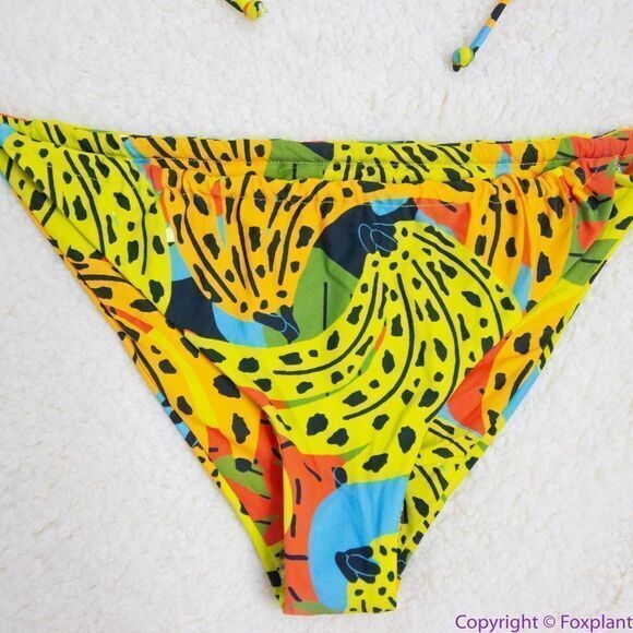 NEW It’s Now‎ Cool square top string bottom bikini in bananas, M - Picture 3 of 16